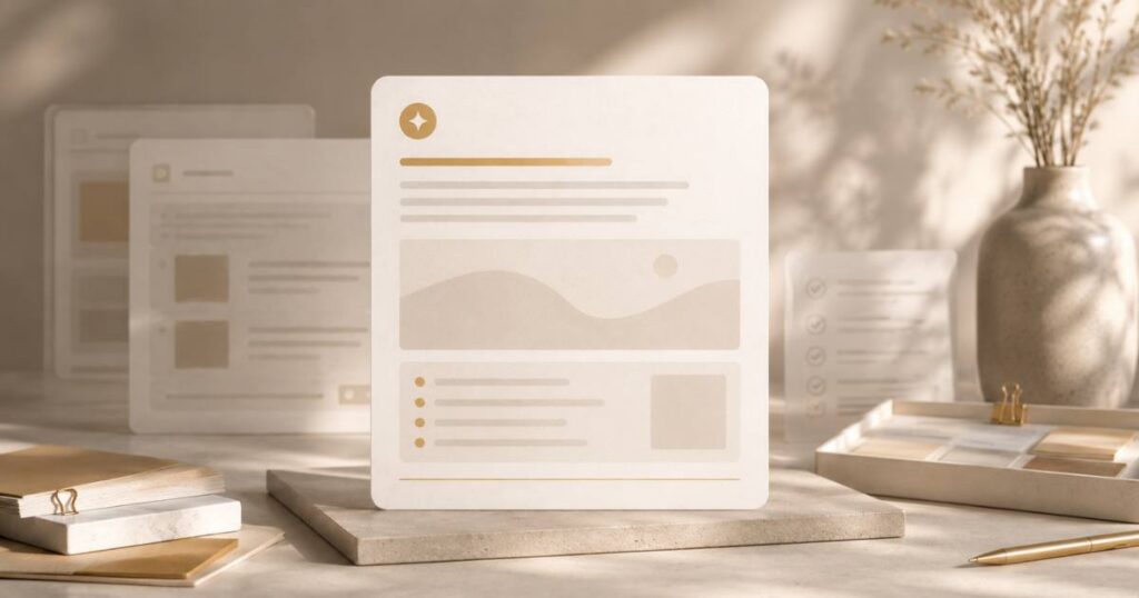 A calm, editorial scene addressing the Google penalize AI content question, showing a content piece in considered review