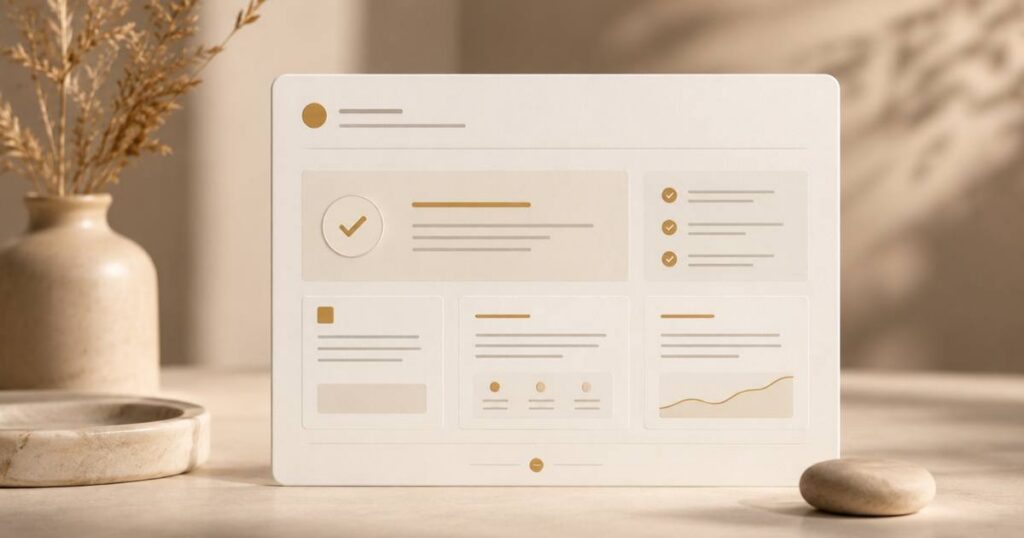 A warm, editorial image of useful content, a single well-organized page that clearly answers a real question.